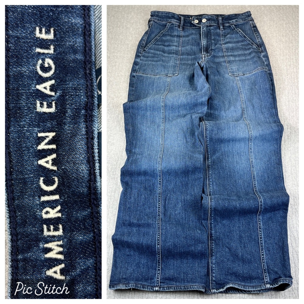 American Eagle Outfitters Blue Flare & Wide Leg Jeans